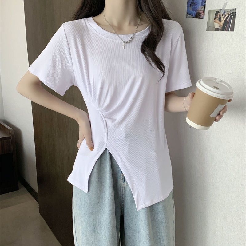 Women's Korean style white T-shirt