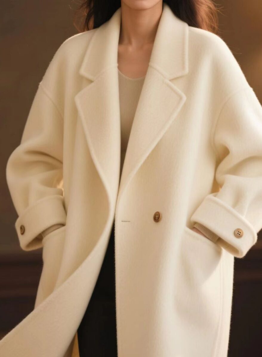 Light colored women's coat